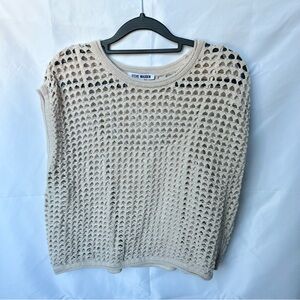 Steve Madden Beige Open-Knit Women's Sweater